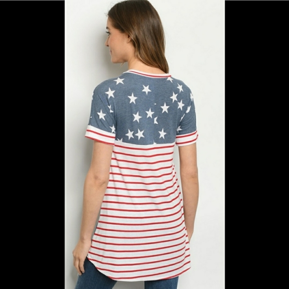 New arrival!! Cute patriotic stars and stripes tee - Picture 3 of 5